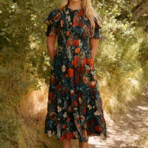 Cordelia Dress in Moody Floral