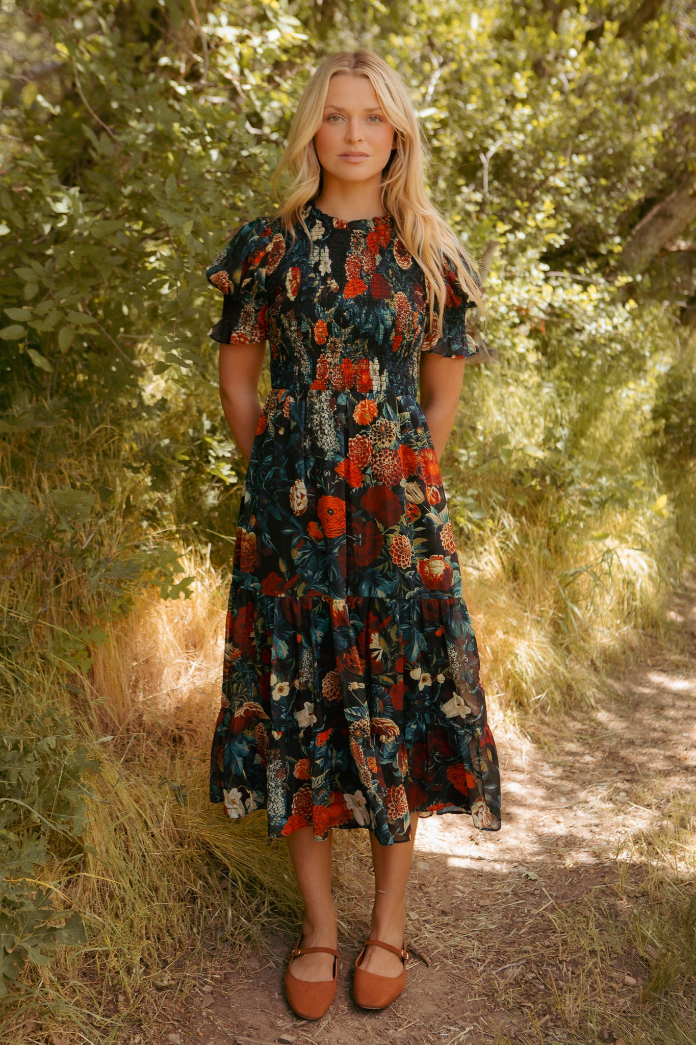 Cordelia Dress in Moody Floral