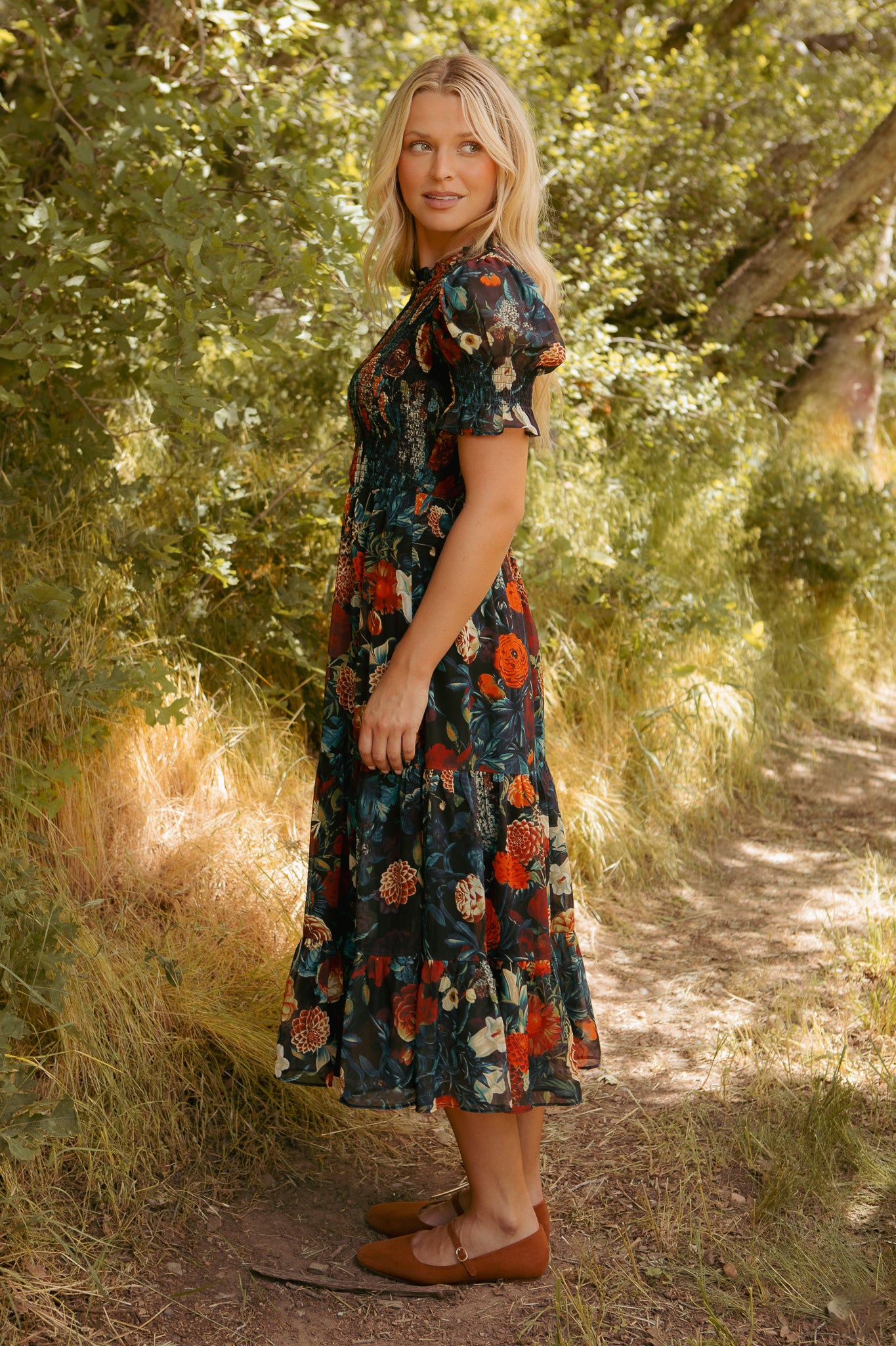 Cordelia Dress in Moody Floral - Image 3