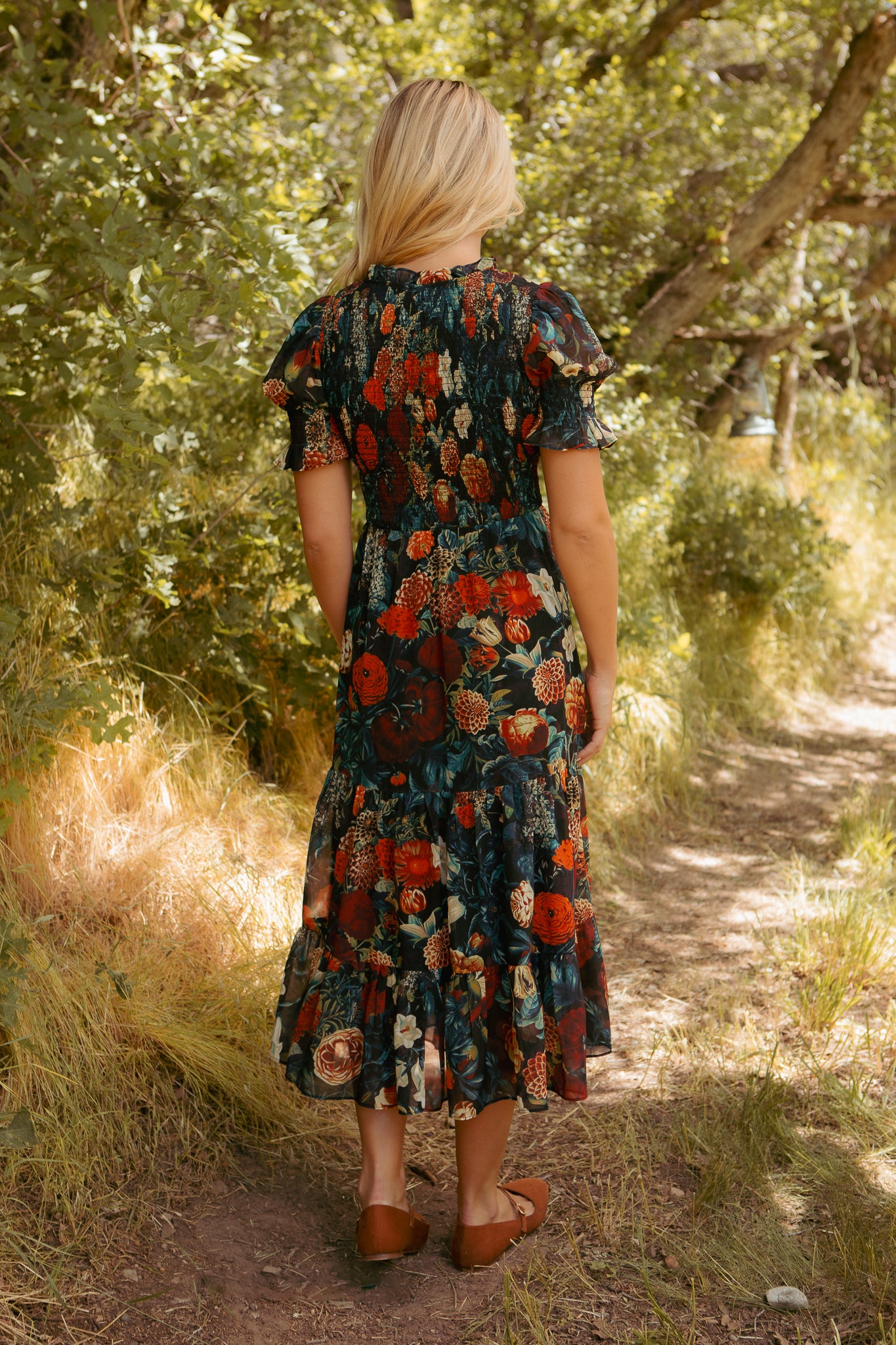 Cordelia Dress in Moody Floral - Image 4