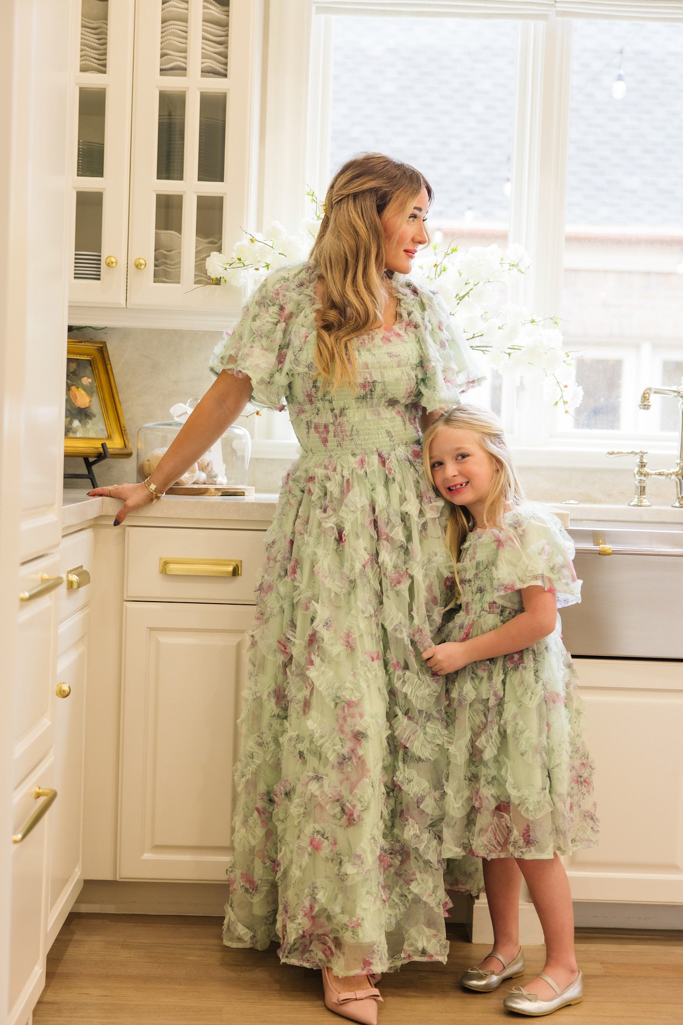 Florentina Dress in Pistachio Aquarelle Fleur - Image 3