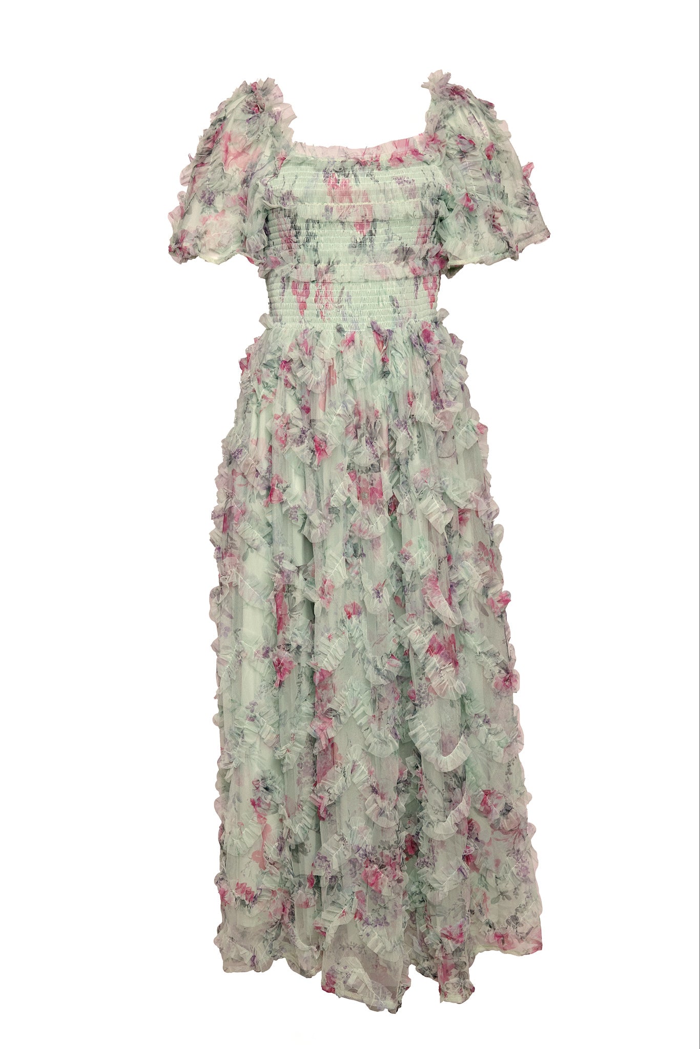 Florentina Dress in Pistachio Aquarelle Fleur - Image 18
