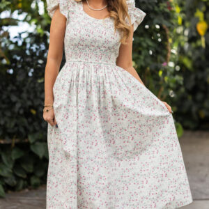 Hattie Dress in Pansy Trellis