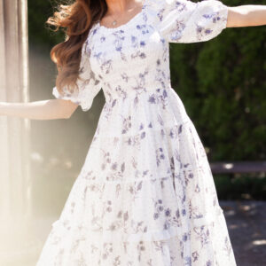 Roselyn Dress in Blue Enchanted Floral