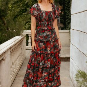Winnie Dress in Midnight Roses